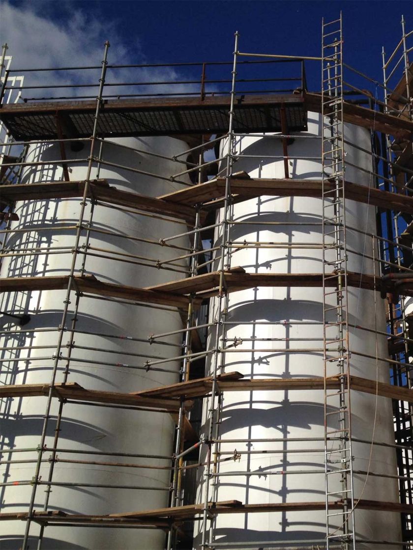 industrial scaffolding at power plant